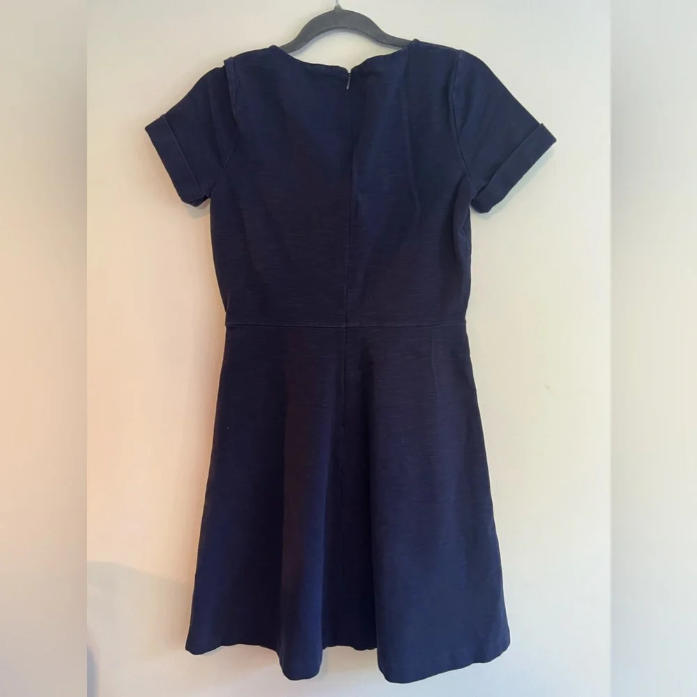 J. Crew Navy Blue Short Sleeve Midi Dress